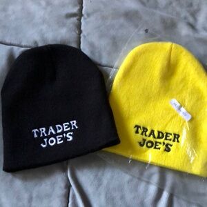 Trader Joe’s Black Beanie and Yellow Beanie Hats